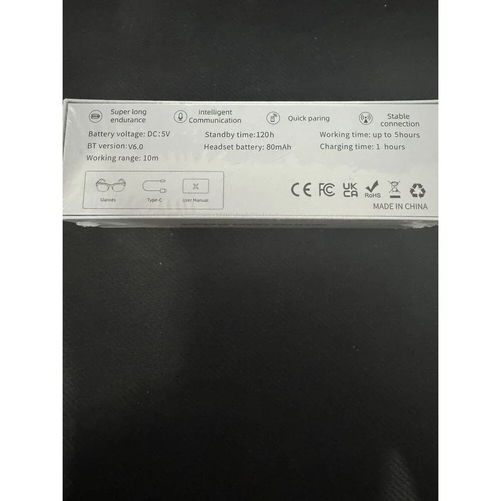 Wireless Smart Glasses AI Translation, Bluetooth, USB-C, SD Card Support